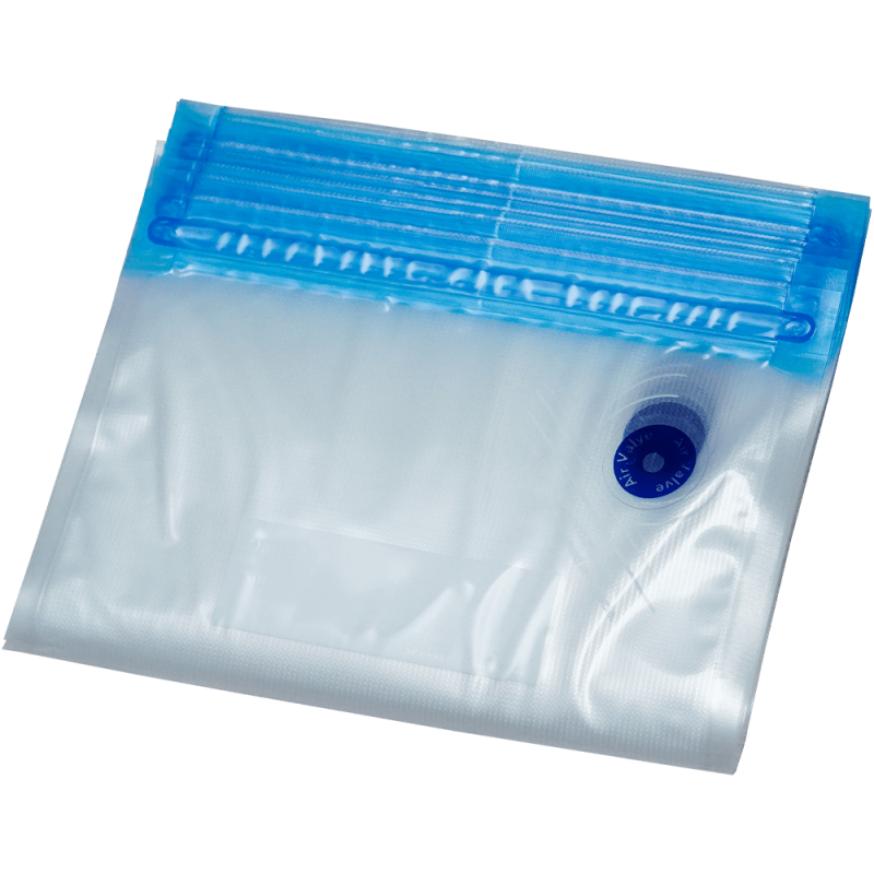 Set 10 pungi vacuum reutilizabile cu fermoar si supapa 20x30 cm